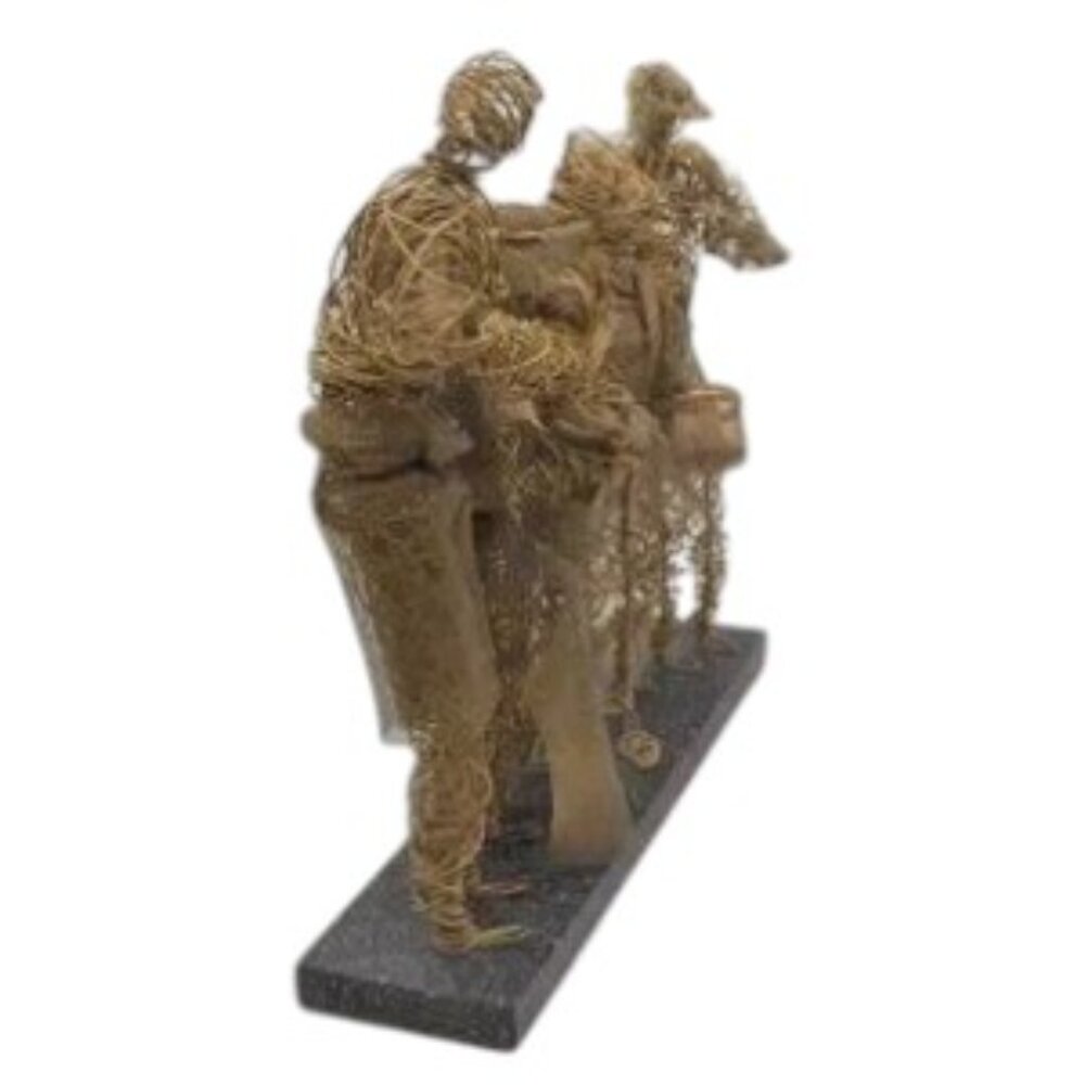 Vintage Sculpture Wire Mesh Sports Cooking Singing Figures Artist Signed - Picture 3 of 9